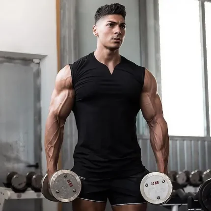 Men's Tank Top Vest Top Undershirt Sleeveless Shirt Plain V Neck Casual Holiday Sleeveless Clothing Apparel Sports Fashion Lightweight Muscle