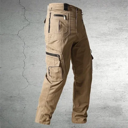 Men's Cargo Pants Cargo Trousers Tactical Pants Work Pants Zipper Pocket Multi Pocket Straight Leg Solid Color Outdoor Full Length Daily 100% Cotton Stylish Black khaki