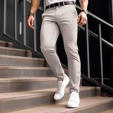 Men's Trousers Chinos Summer Pants Casual Pants Front Pocket Plain Comfort Breathable Casual Daily Holiday Cotton Blend Fashion Basic Black White