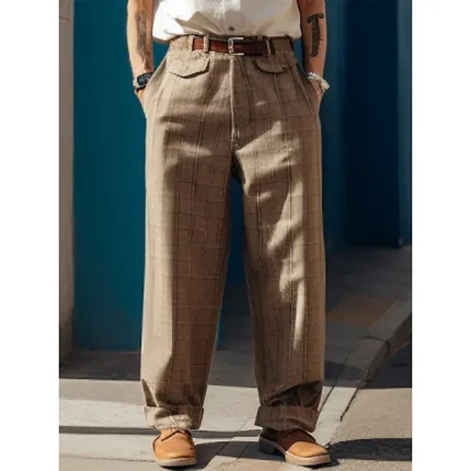 Men's Trousers Chinos Chino Pants Pocket Plain Comfort Breathable Outdoor Daily Going out Cotton Blend Fashion Casual Blue Khaki